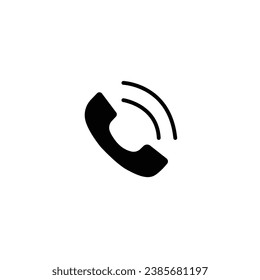 calling phone symbol line vector black icon