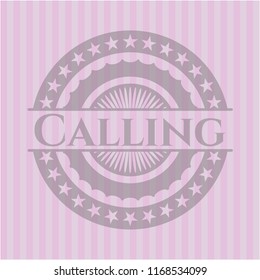 Calling retro style pink emblem