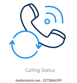 calling status and service icon concept