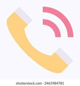 Calling, Telephone Icon, Flat Style Isolated Vector Icon.