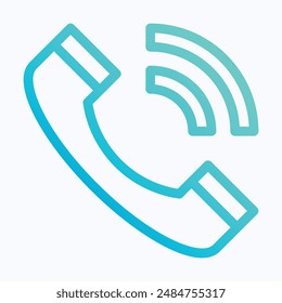 Calling, Telephone Icon, Phone Call Vector Icon. Isolated Lineal Gradient Vector Icon.