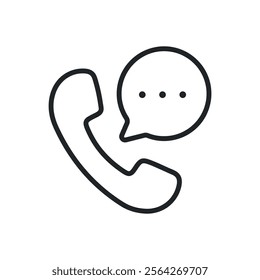 Calling thin line icons. Perfect pixel on transparent background