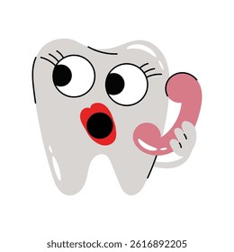 Calling tooth vector Sticker. Eps 10 file