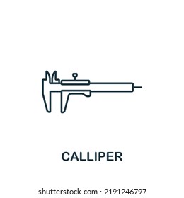 Icono de la pinza de freno. Icono de medición simple de línea para plantillas, diseño web e infografías