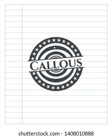 Callous draw with pencil effect. Vector Illustration. Detailed.