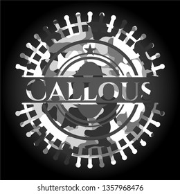 Callous grey camouflaged emblem
