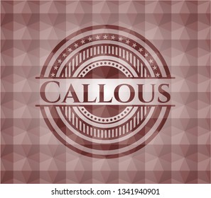 Callous red geometric emblem. Seamless.