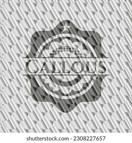 Callous silver emblem. Scales pattern. Vector Illustration. Detailed. 