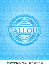 Callous water wave representation emblem background.