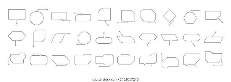 Callout Box Outline Shape Design Element Vector Set