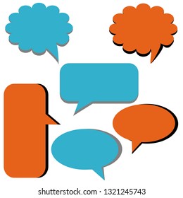 Callout color with shadow. Callout color message. Flat design, vector illustration, vector.