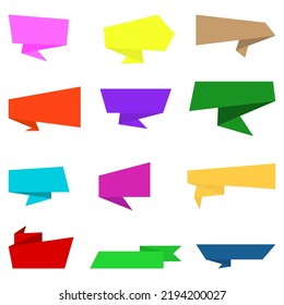 Callout colorful illustration set, flat paper callout with empty space for text template vector