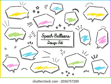 Callout design set with highlighter accents