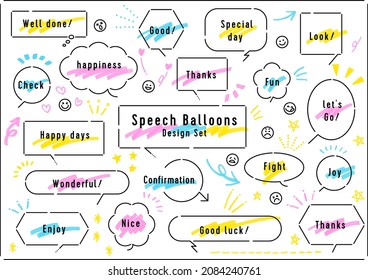 Callout design set with highlighter accents