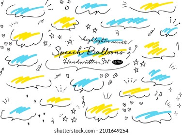 Callout design set with highlighter accents