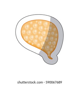 callout for dialogue shape rounded sticker with orange background and swirls vector illustration