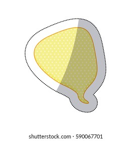 callout for dialogue shape rounded sticker with yellow background and dots vector illustration
