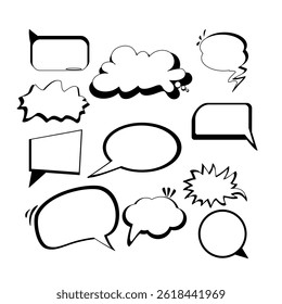 callout to fill in text or comment columns. Creative Shape elements are isolated in white background. Editable space. 