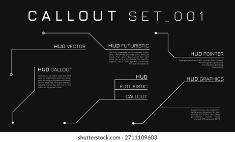 Juego De Marcos De Línea Limpios Para Presentación De Tecnología De Callout Hud
