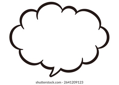 Callout material with simple black lines of fuzzy clouds.A versatile illustration that can be used for a wide range of cartoons, POP, dialogue frames, and as a template.