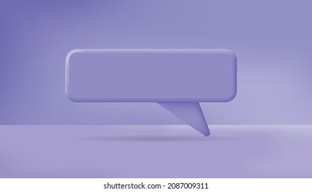 callout message purple background template with modern 3d render style