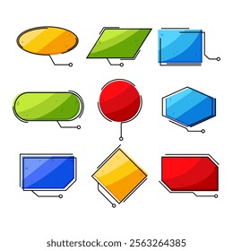 callout shapes set cartoon. star oval, circle hexagon, triangle banner callout shapes sign. isolated symbol vector illustration