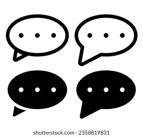 Callout. Speech bubble. Speech balloon. Dialogue Clouds. Vector clipart isolated on white background.