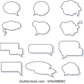 Callout for text, dialogue, or information. A set of callouts.