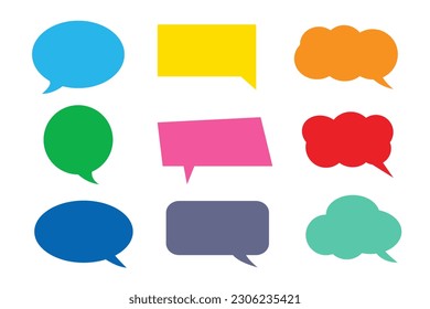 Iconos de texto de llamada establecidos en fondo blanco, ilustración vectorial.