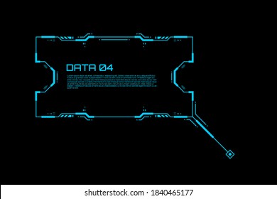 Callout title box label in futuristic HUD style. Vector illustration.
