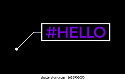 Callout Title. Textbox. Digital Stroke Callout On Black Background. Vector Illustration