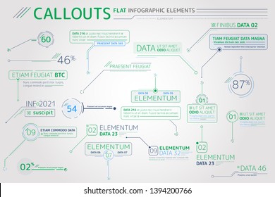 Callouts Flat Infographic Elements  Collection