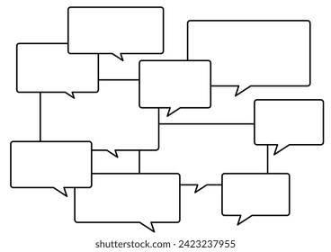 Callouts with overlapping flat line drawings Design Material