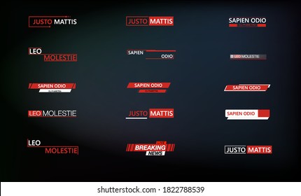 Callouts texts,titles Title call out labels callout marketing boxes lower third bars, TV broadcast tags. Futuristic set frame or advertising communication. Vector illustration