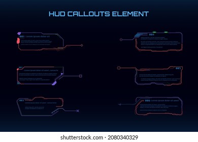 Callouts Title Abstract Futuristic Element Digital Beautiful Frame Template Vector Set.