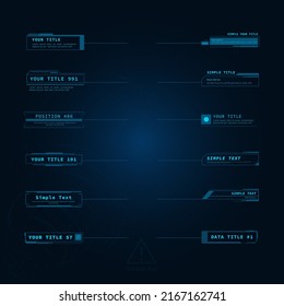 Llamadas títulos elemento ilustración vectorial concepto de tecnología digital y estilo HUD futurista