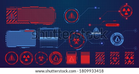 Callouts titles isolated background. Set of technology pattern for modern banners of lower third, presentation. Futuristic Danger and warning, countdown icons.  Interface elements HUD, UI, GUI. Vector