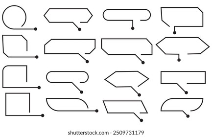 Callouts titles set. Digital callouts . Line callout label set. isolated on white  background. Vector illustration. EPS 10