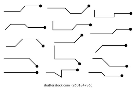 Callouts titles set. Digital callouts . Line callout label set. isolated on black background. Vector illustration. EPS 10