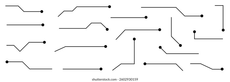 Callouts titles set. Digital callouts . Line callout label set. isolated on black  and white background. Vector illustration. EPS 10 