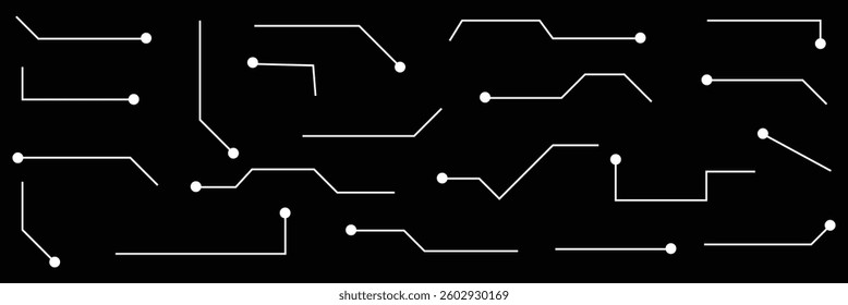 Callouts titles set. Digital callouts . Line callout label set. isolated on black  and white background. Vector illustration. EPS 10 