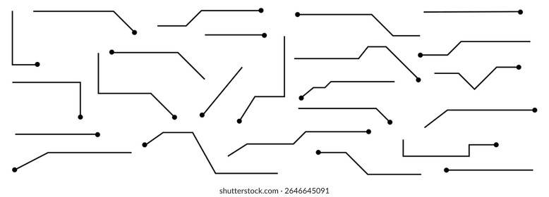 Callouts titles set. Digital callouts . Line callout label set. isolated on black and white background. Vector illustration. EPS 10 . 