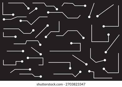 Callouts titles set. Digital callouts . Line callout label set. isolated on black and white background. Vector illustration. EPS 10 .
