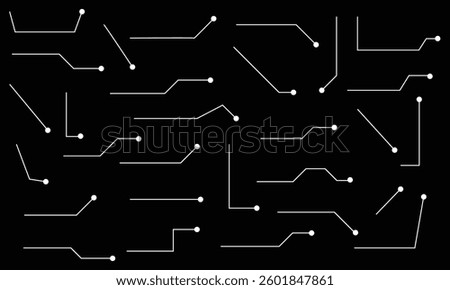 Callouts titles set. Digital callouts . Line callout label set. isolated on black background. Vector illustration. EPS 10