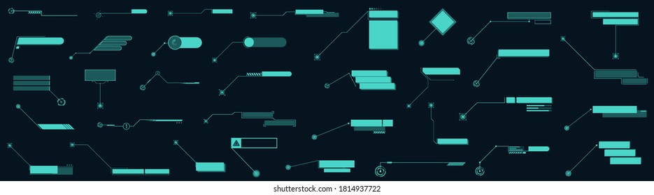 Callouts titles template. Callout bar labels box in modern style. info call bars. Modern digital information boxes layout templates. Futuristic User interface elements HUD, UI and video. Vector set