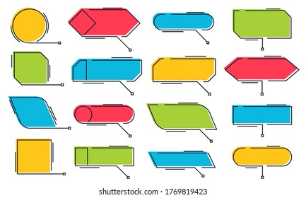 Callouts titles. Vector box digital callout, info content board, bar banner layout for text, graph textbox illustration