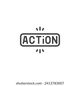 Call-to Action Button line icon. linear style sign for mobile concept and web design. Action button outline vector icon. Symbol, logo illustration. Vector graphics