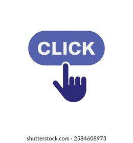 Call-to-Action Button with Click Cursor Symbol