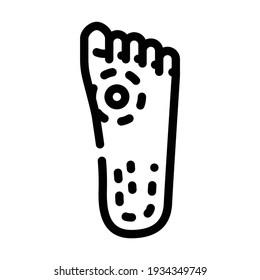 callus on foot line icon vector. callus on foot sign. isolated contour symbol black illustration