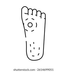 callus on foot line icon vector. callus on foot sign. isolated contour symbol black illustration